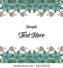 Vector illustration write your text with frame leaf hand drawn