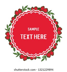 Vector illustration write your text with frame flower hand drawn