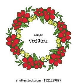Vector illustration write your text with frame flower hand drawn