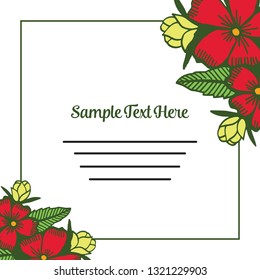 Vector illustration write your text with frame flower hand drawn