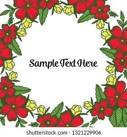 Vector illustration write your text with frame flower hand drawn