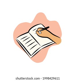 vector illustration writing in a book