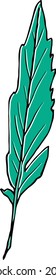 Vector illustration of writing feather. Colorful simple drawing in childish style. Icon and logo design 