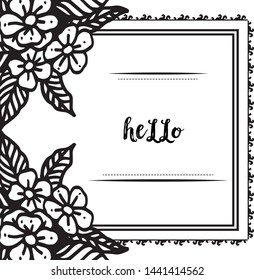 Vector illustration writing hello for decoration modern flower frame
