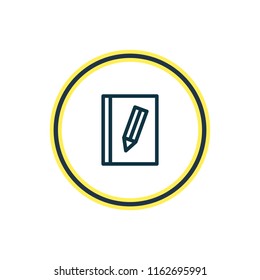 Vector illustration of writing icon line. Beautiful music element also can be used as book icon element.