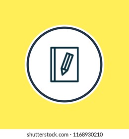 Vector illustration of writing icon line. Beautiful music element also can be used as book icon element.