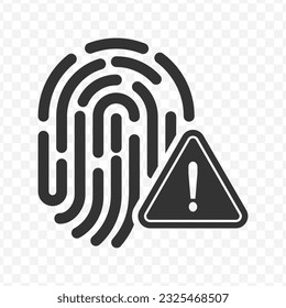 Vector illustration of wrong fingerprint icon in dark color and transparent background(PNG).