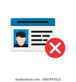 vector illustration of wrong identity card, vector file