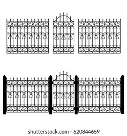 Vector Illustration Wrought Iron Modular Railing Stock Vector (Royalty ...