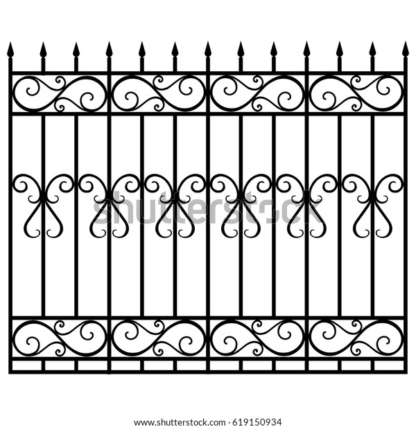 Vector Illustration Wrought Iron Modular Railing Stock Vector (Royalty ...