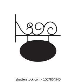 Vector Illustration Of Wrought Iron Sign.