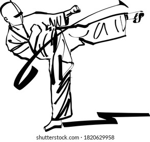 the vector illustration of the wu shu master