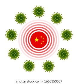 Vector illustration of Wuhan Coronavirus icon background. Pandemic and corona virus outbreaks. Concept of fight against Many Virus attack