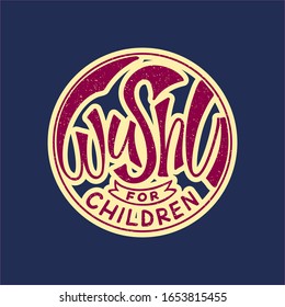 Vektorillustration Illustration von wushu für Kinder rund um das Emblem mit Buchstaben für Banner, Logo, Werbung, Kleidungsdesign und Druck. Handgeschriebener Text für wushu Sportclub, Meisterschaft, Föderation