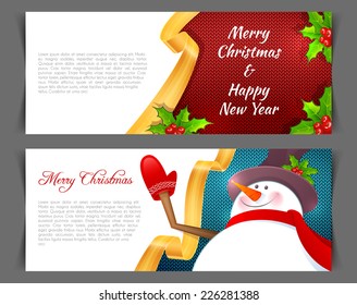 Vector illustration of Xmas back with snowman