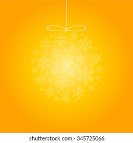 Vector illustration of Xmas balls in orange tones