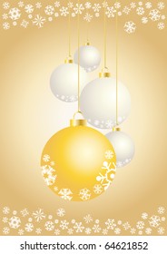 Vector illustration of xmas balls with snowflakes