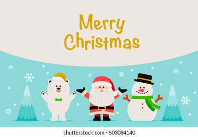  Vector illustration -Xmas card for Happy Christmas companions