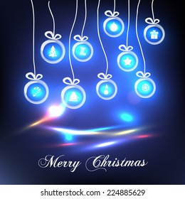Vector illustration of Xmas doodle balls
