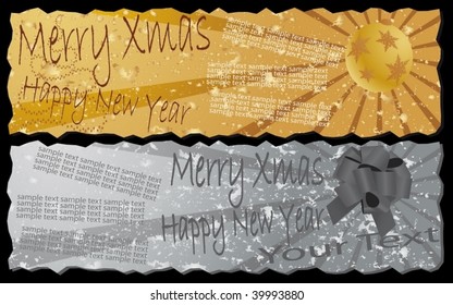 Vector illustration of xmas and new year banners