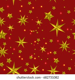vector illustration xmas seamless pattern for wrapping paper. abstract background with gold stars for Christmas and New year banners