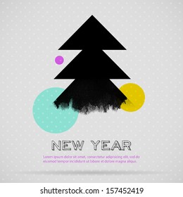 Vector illustration of Xmas tree