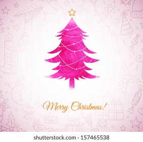 Vector illustration of Xmas tree