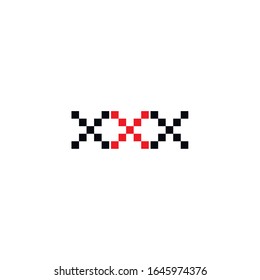 Vector illustration of a X-rated icon. designed on white background, sign, logo, symbol, graphic