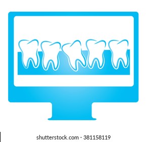 Vector illustration of a x-ray of teeth