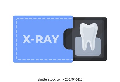 Vector illustration x  ray teeth  Isolated white background x  ray tooth in x  ray cardboard  