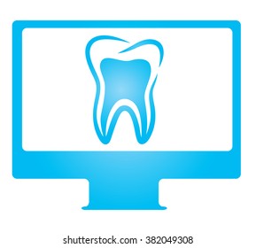 Vector illustration of a x-ray of tooth