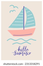 Vektorgrafik einer Yacht.