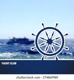 Vector Illustration of Yacht Club Outline for Design, Website, Background, Banner. Sea and Ocean Travel Element. Sport and Holiday Template.