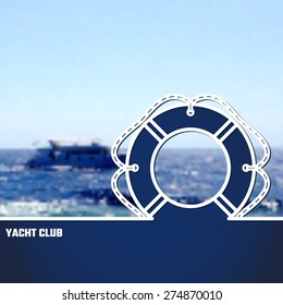 Vector Illustration of Yacht Club Outline for Design, Website, Background, Banner. Sea and Ocean Travel Element. Sport and Holiday Template.