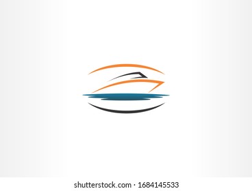 Vector illustration yacht logo template design