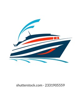 Vector illustration of a yacht on white background