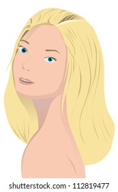 vector illustration of yang blonde isolated on white bakground