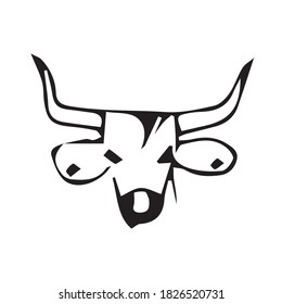 Vector illustration. Year Of The Bull 2021.Cute unusual steers. Illustration for New year and Christmas. The bull is the symbol of 2021.isolated on a white background.