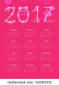  Vector illustration For year calendar design 2017.