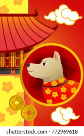 A vector illustration of year of dog design for Chinese New Year celebration
