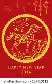 A vector illustration of Year of Horse design for Chinese New Year celebration