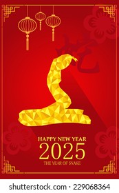 A vector illustration of year of snake design for Chinese New Year celebration