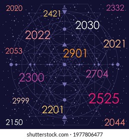 vector illustration of years and dates for future prediction and forecasts