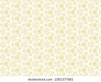 Ilustración vectorial del amarillo Resumen Mandala o Ikat Texture Patrón sin inconvenientes para fondo de papel tapiz.
