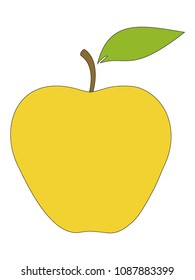 Vector illustration of a Yellow Apple