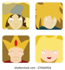 vector illustration of yellow avatars