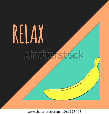 vector illustration yellow banana template geometric stock vector