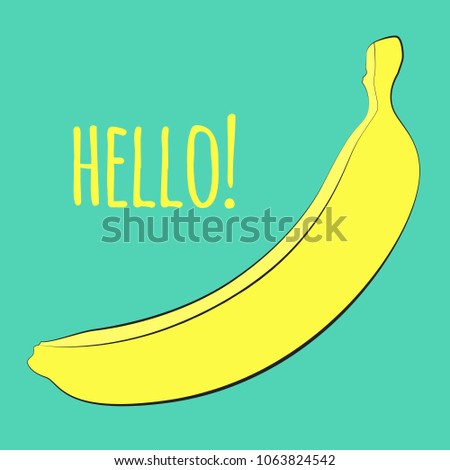 vector illustration yellow banana template geometric stock vector