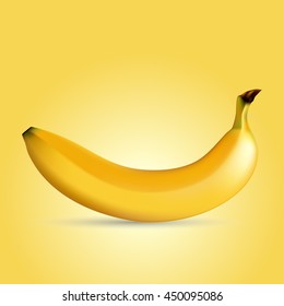 Vector illustration of a yellow banana , transparent Vector