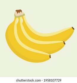 vector illustration of yellow bananas isolated on white background